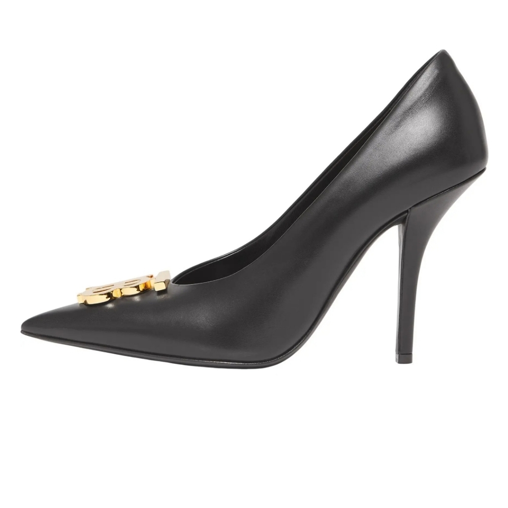 Burberry logo leather pumps in size 38.5 - Picture 3 of 8